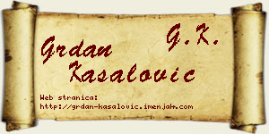 Grdan Kasalović vizit kartica
